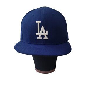 LA Dodgers New Era 59Fifty Blue Fitted Hat MLB Authentic On-Field Cap 7-3/8